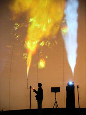 Global Fire, interactive installation by Du Zhenjun